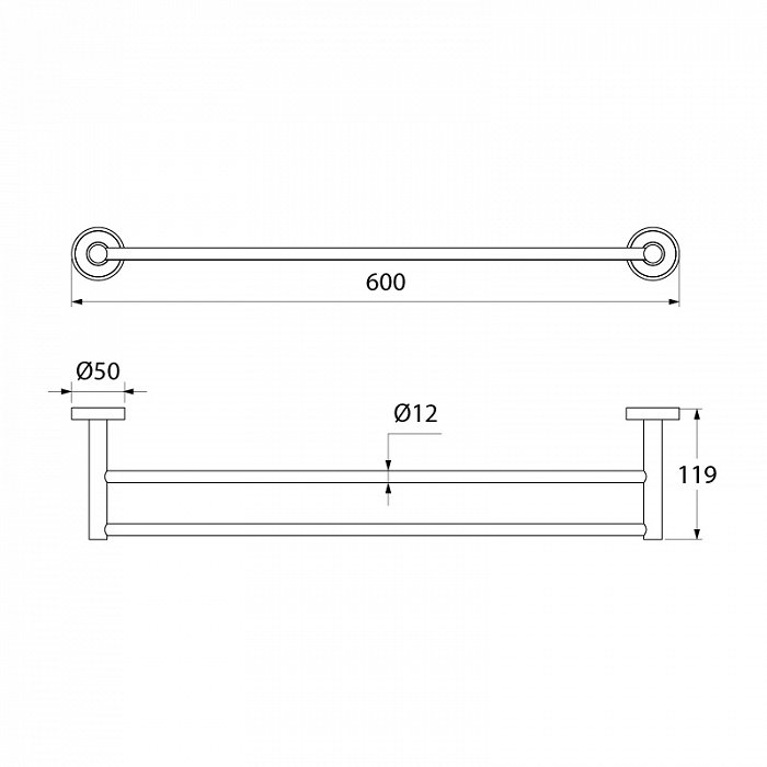 Полотенцесушитель двойной IDDIS Calipso латунь (CALSB20i49) - фото 4