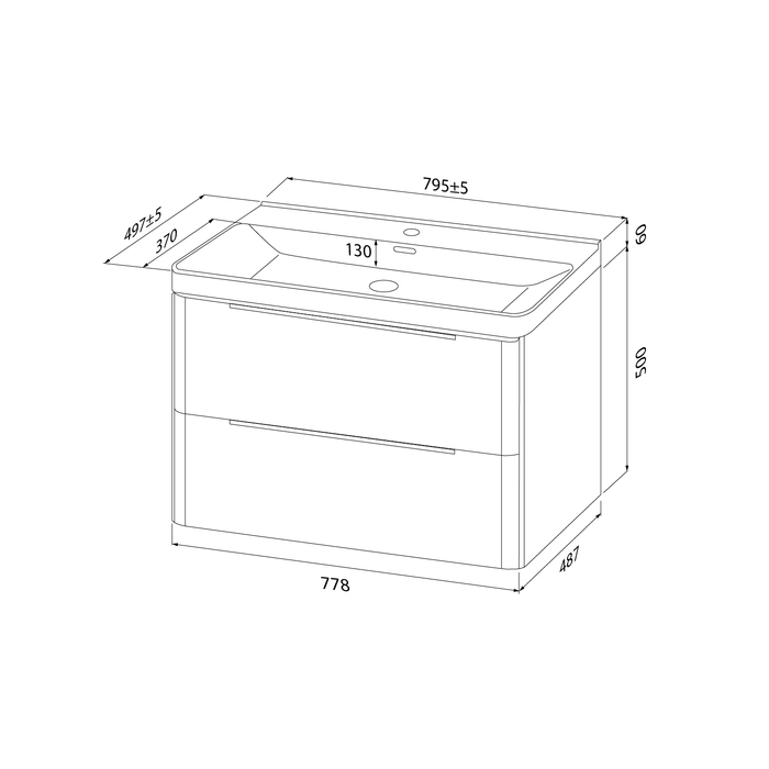 Тумба с умывальником IDDIS Cloud X подвесная, 80 см, белый (CLX80W0i95K) - фото 7