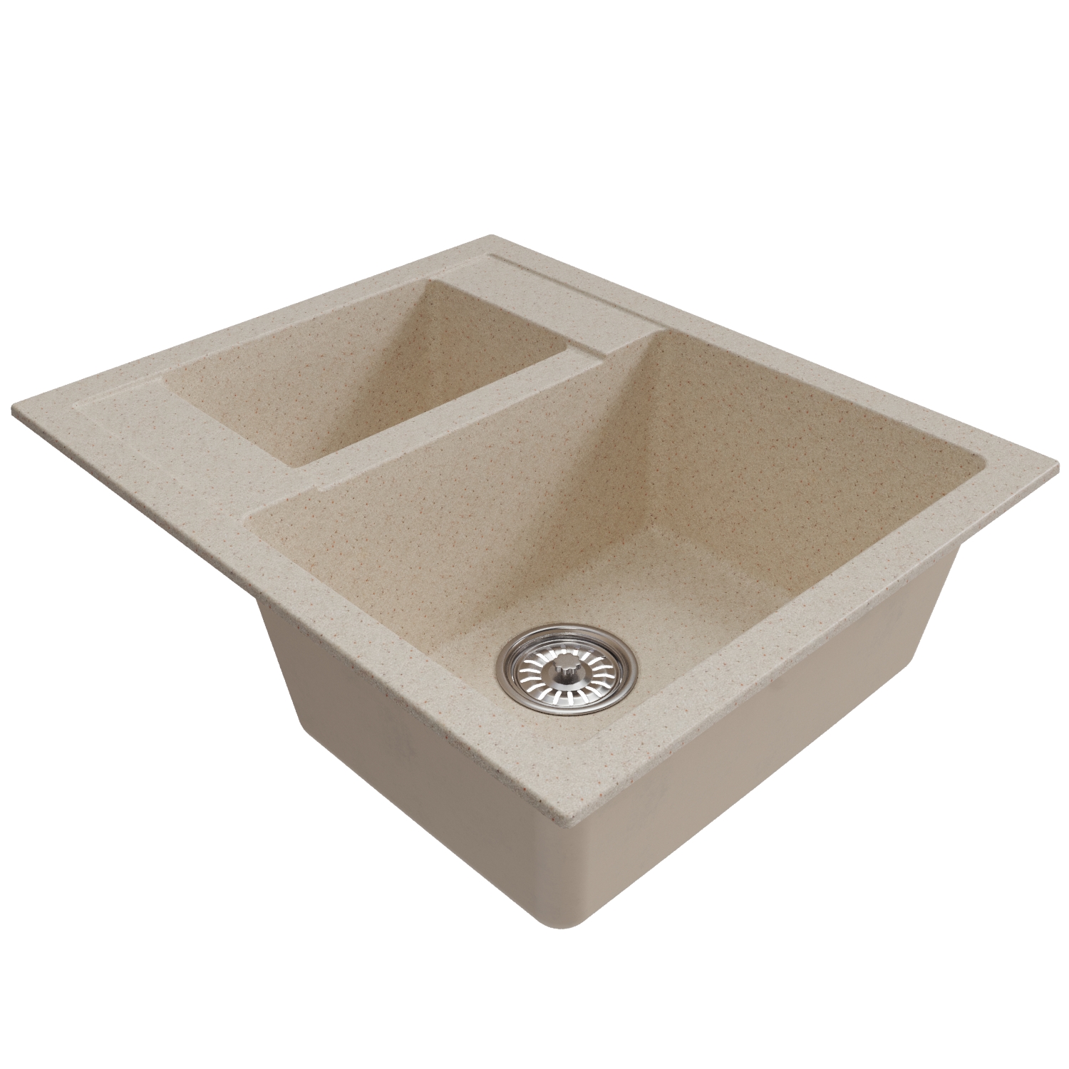 Мойка MIXLINE ML-GM21 двухчашевая  бежевая (328) 600*500*190мм NEW (552015)