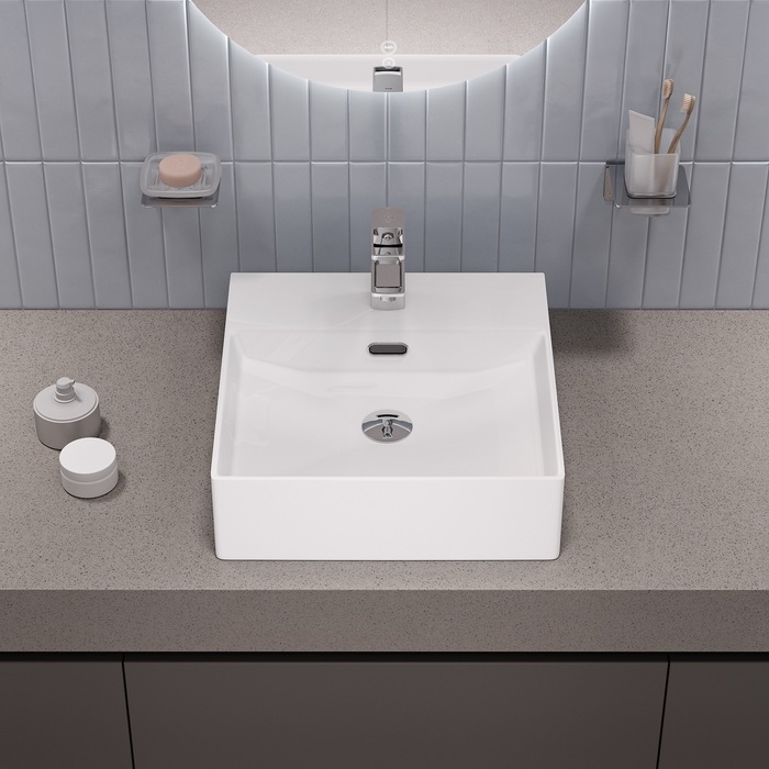 Умывальник накладной/подвесной, белый глянцевый, Bild, IDDIS, BILWS42i27 - фото 8