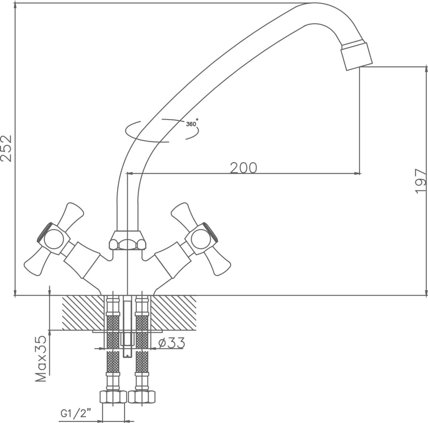 Смеситель для кухни Cron хром (CN4242) - фото 2