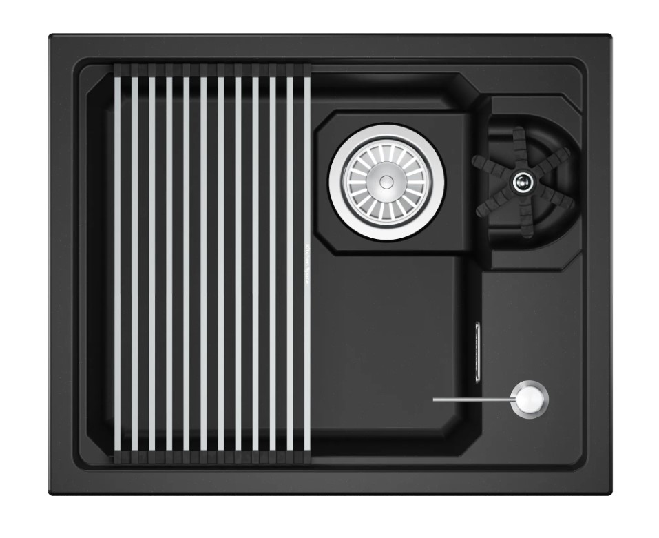 Кухонная мойка GRANULA KITCHEN SPACE RINZER кварц (5505RU, ШВАРЦ) - фото 1