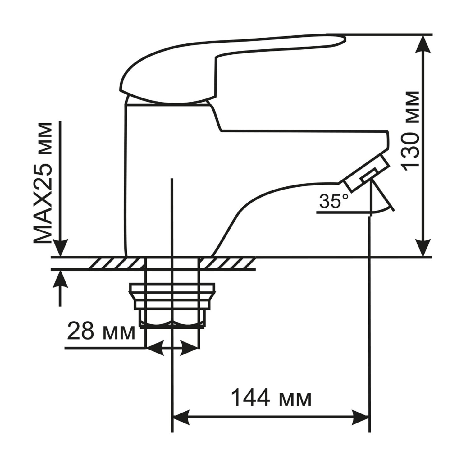 Смеситель для умывальника MIXLINE ML05-04 (522159) - фото 3
