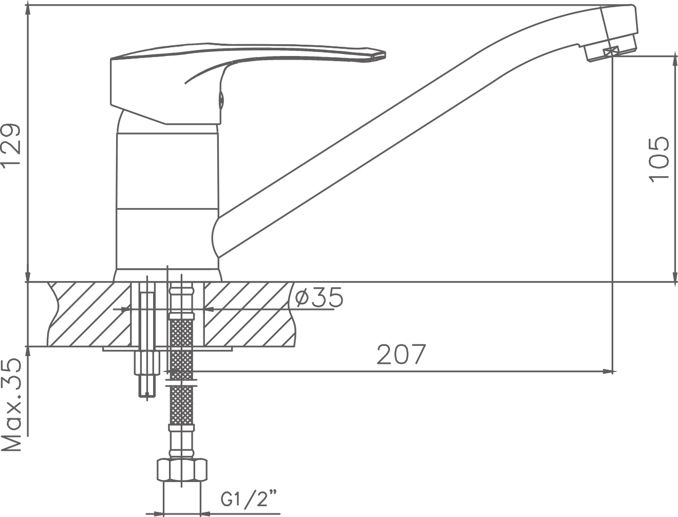 Смеситель для кухни Cron хром (CN4266-2) - фото 2
