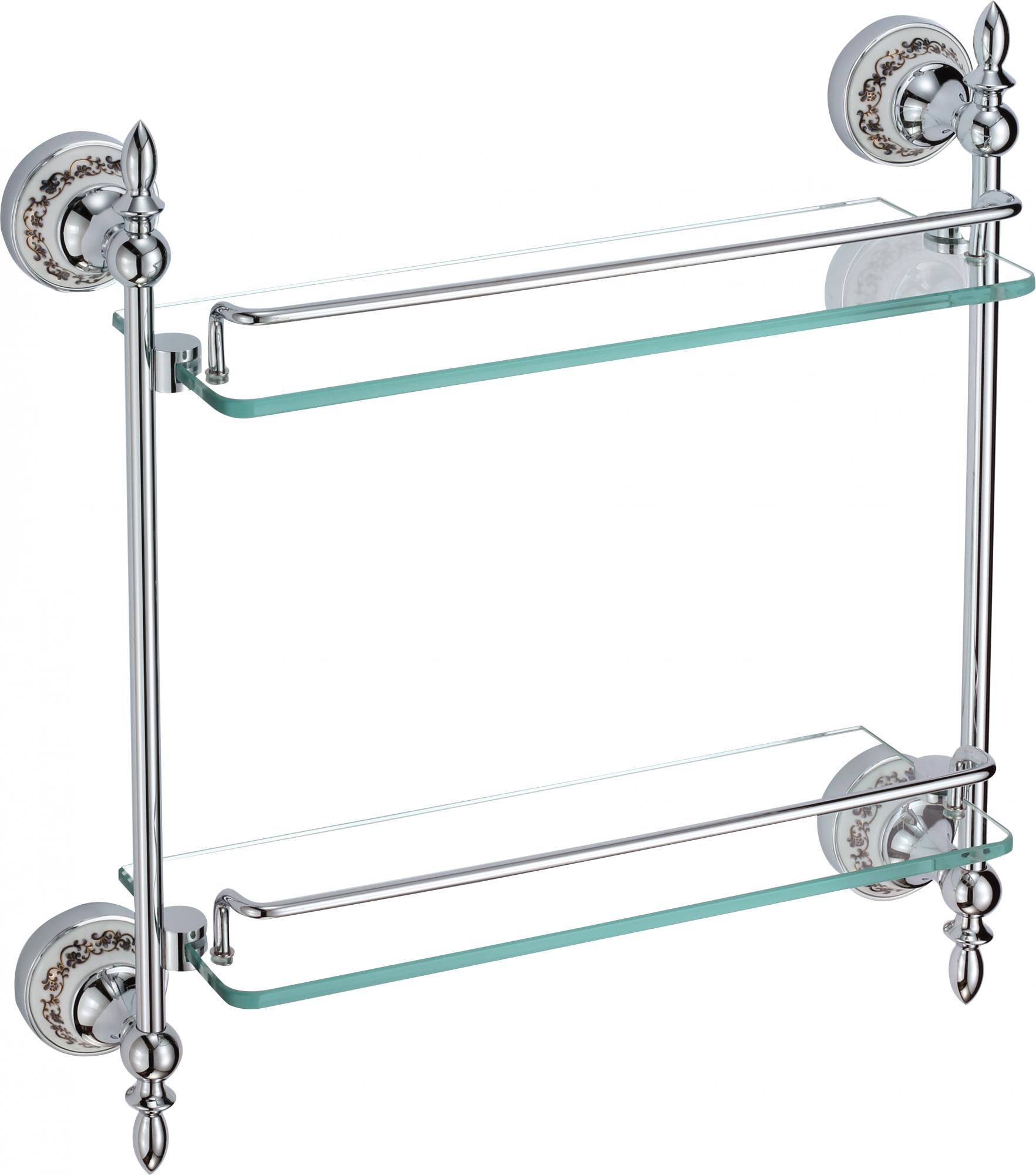 Полка прямая двойная (стеклянная) 40 см Savol 68а (S-06822A)