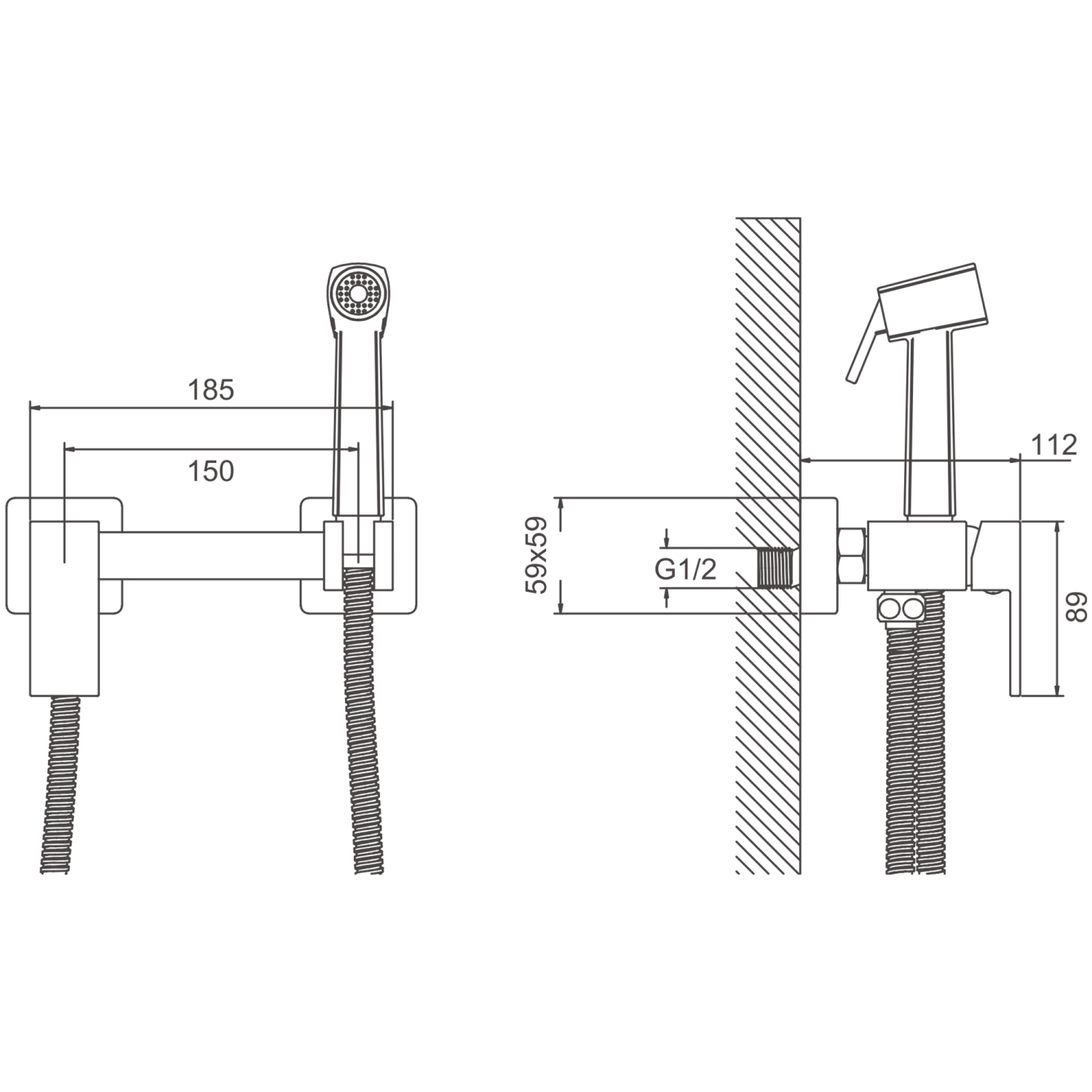 Смеситель BELZ с гигиенической лейкой золотой (B55806-5) - фото 2