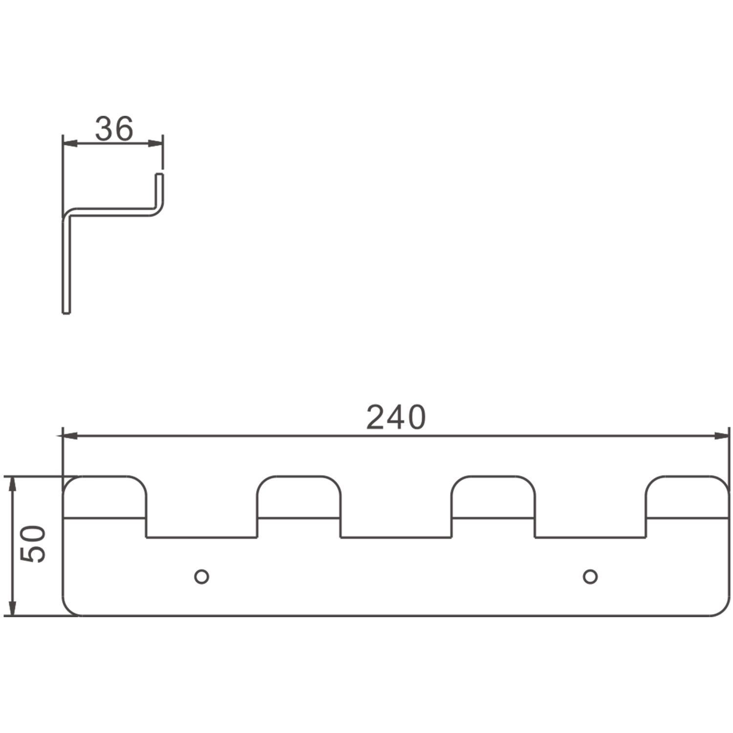 Планка с 4-мя крючками BELZ цвет: черный (B9004-7) - фото 2