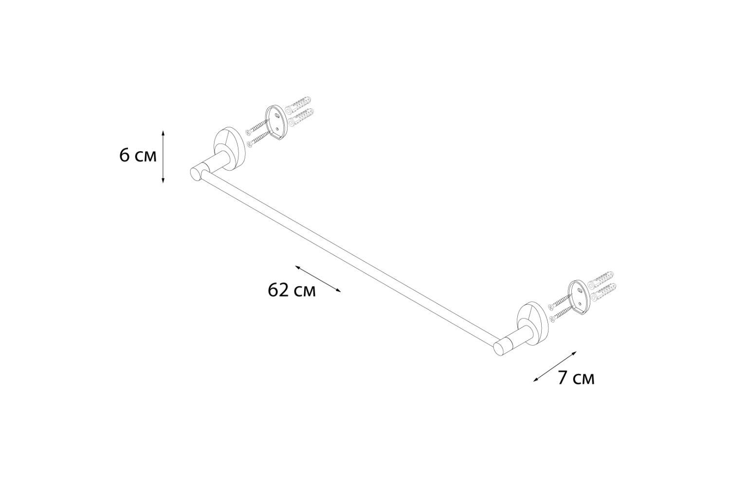 Полотенцедержатель FIXSEN Europa трубчатый (FX-21801) - фото 3