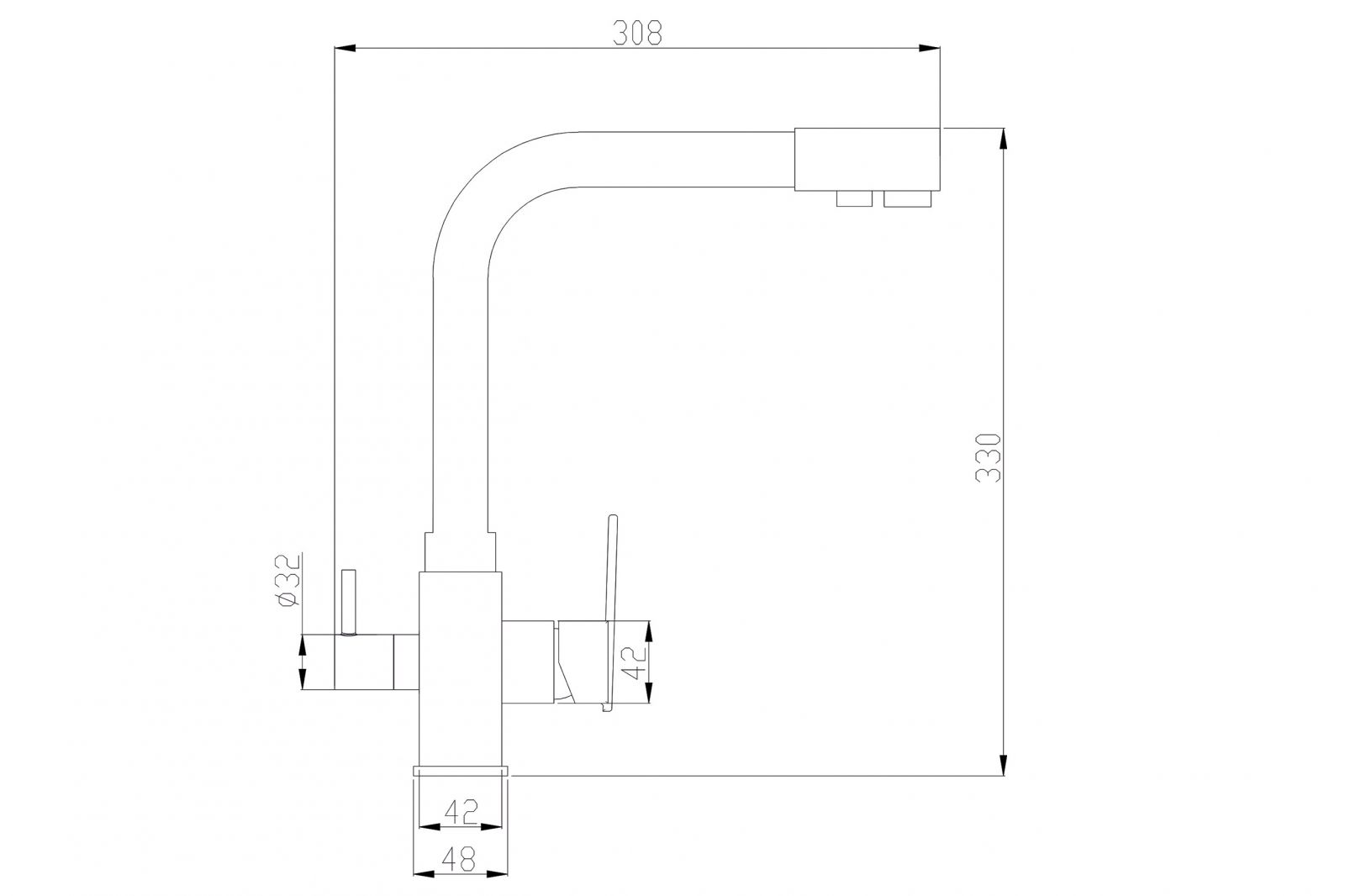 Смеситель для кухни ZORG Steel Hammer (SH 805 BLACK BR) - фото 2