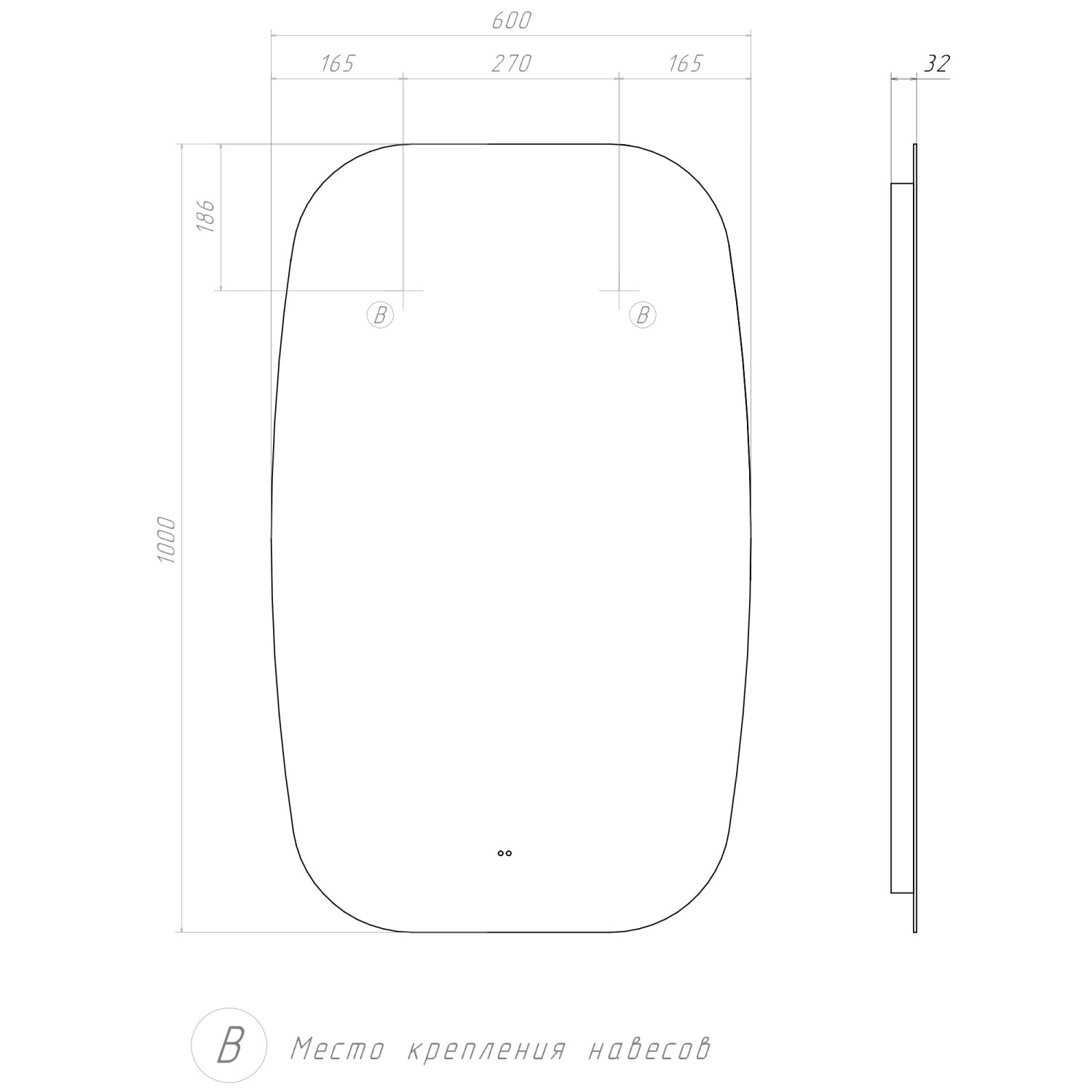 Зеркало VIGO Land Comfort 600 (143) - фото 3