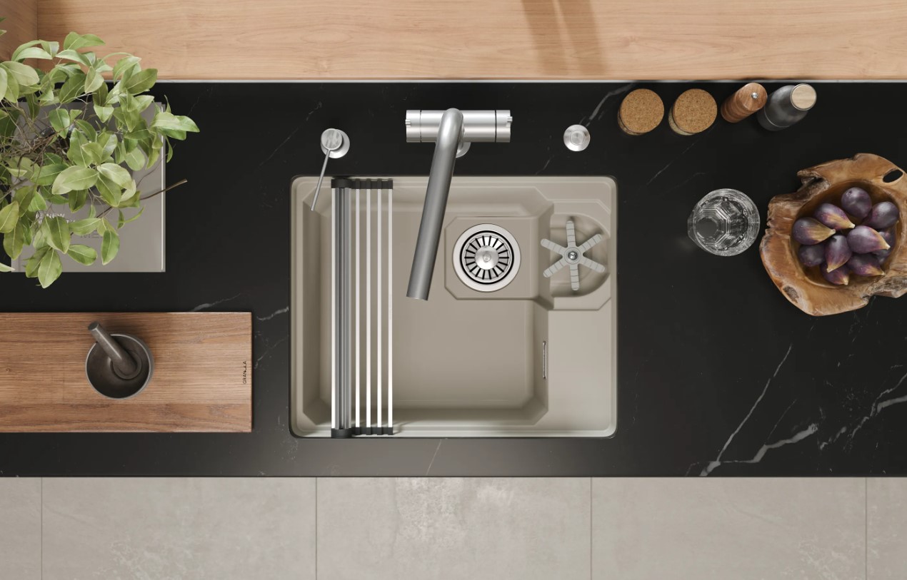 Кухонная мойка GRANULA KITCHEN SPACE RINZER кварц (5505RU, КРЕМАН) - фото 8