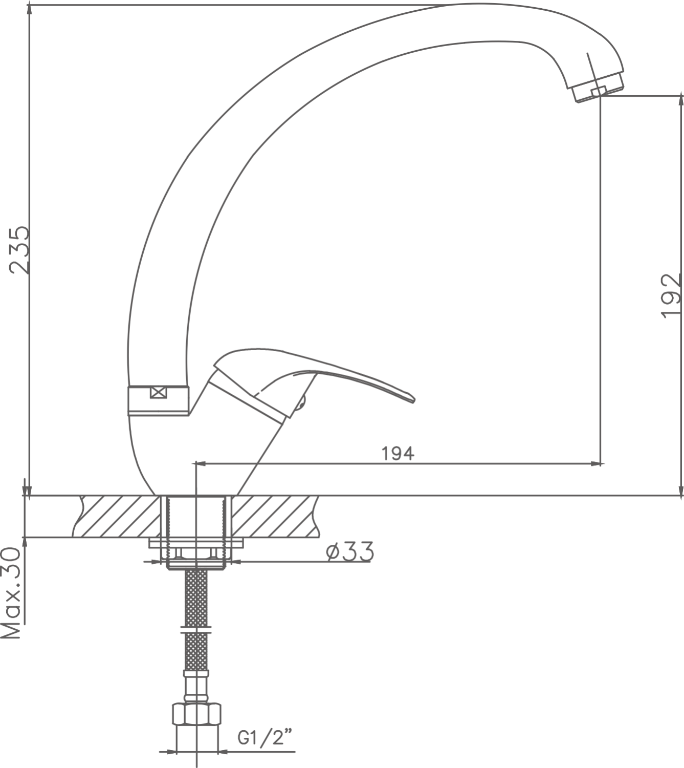 Смеситель для кухни Cron хром (CN4136-2) - фото 2
