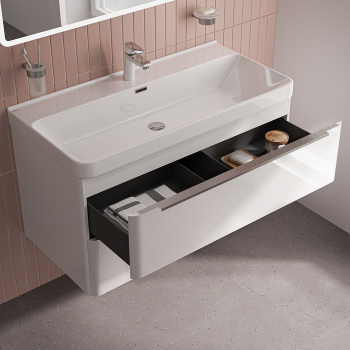 Тумба с умывальником IDDIS Cloud X подвесная, 100 см, белый (CLX10W0i95K) - фото 4