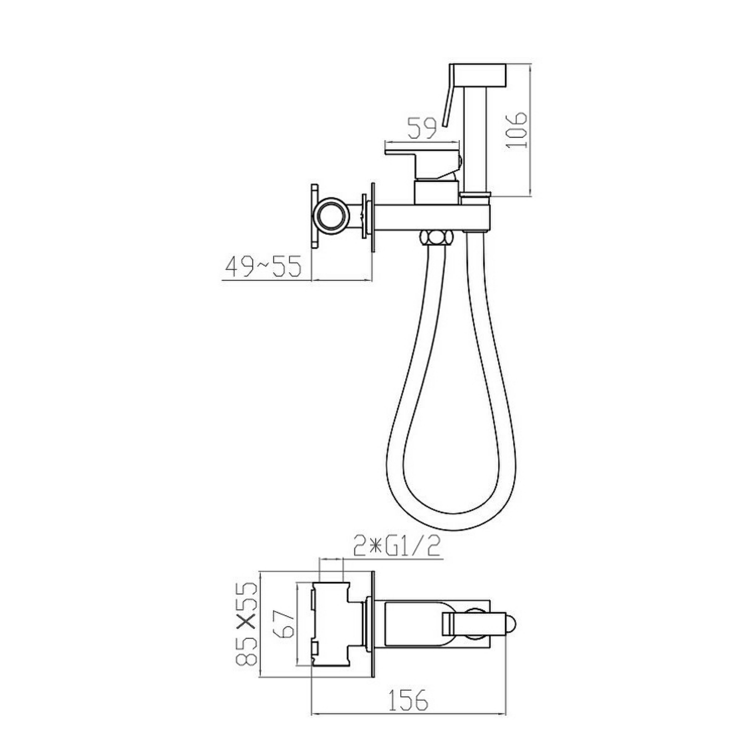 Смеситель Splenka с гигиеническим душем встраиваемый хром (S95.52) - фото 2