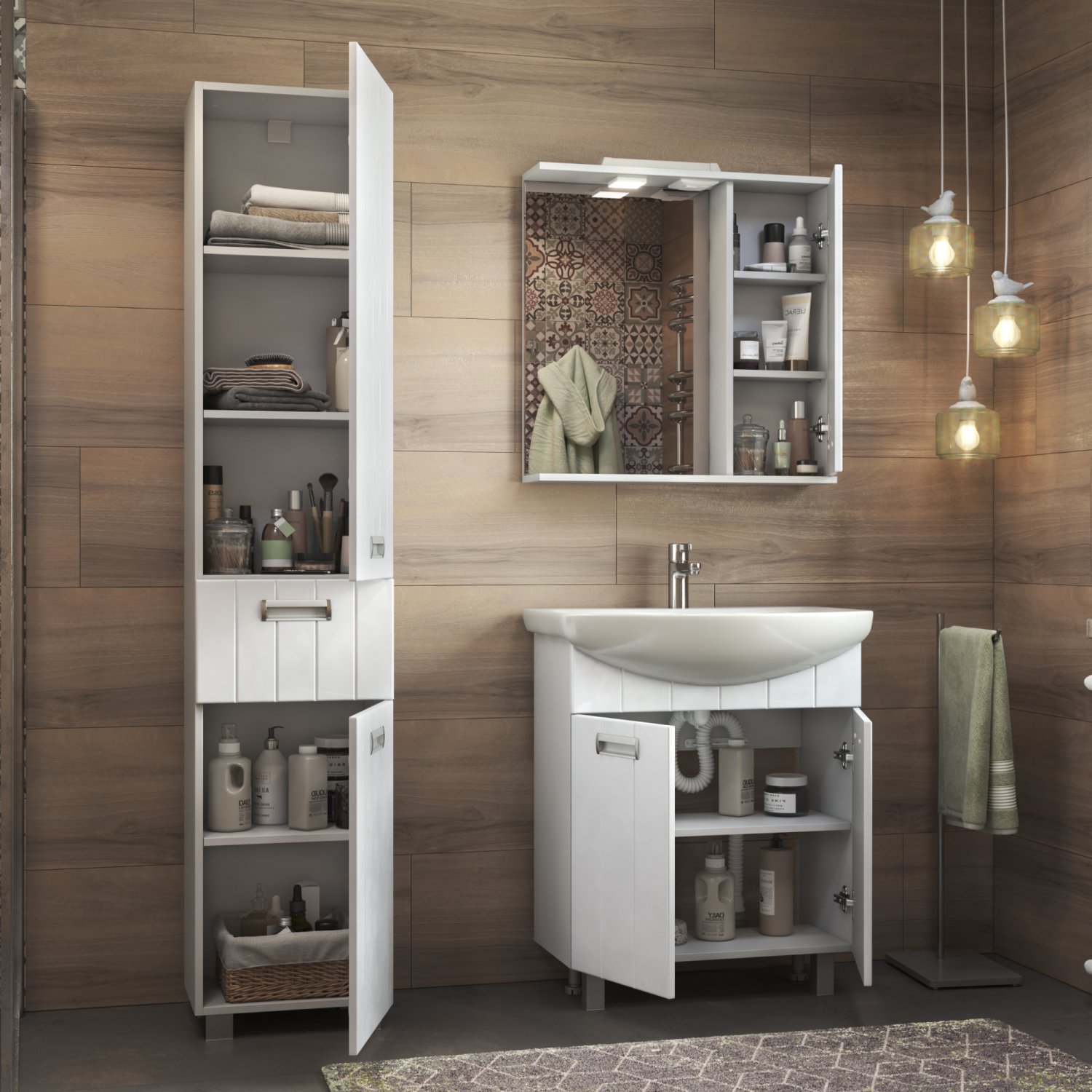 Шкаф VIGO навесной с зеркалом Diana 700 (правый) со спотом (z.DIA.70.R.El) - фото 2