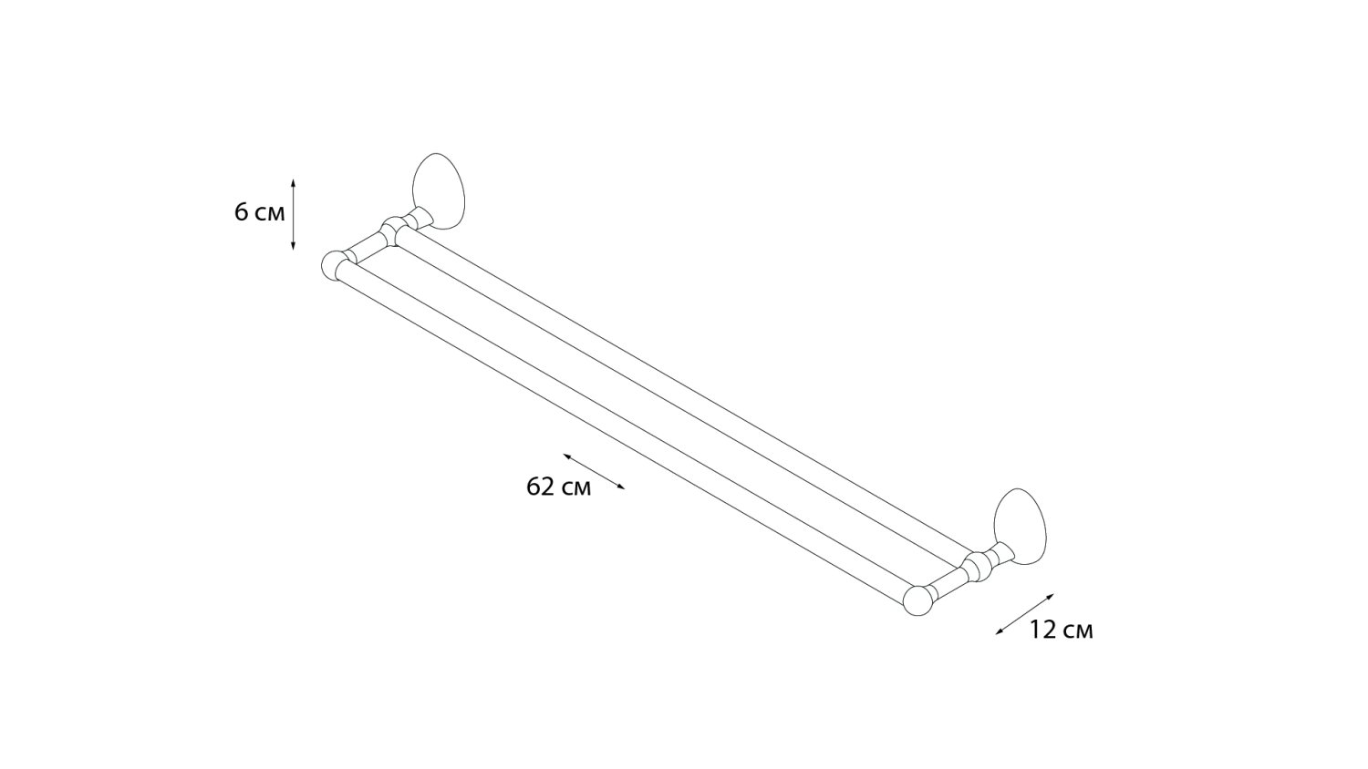 Полотенцедержатель трубчатый двойной Grampus Briz  GR-3002 - фото 3