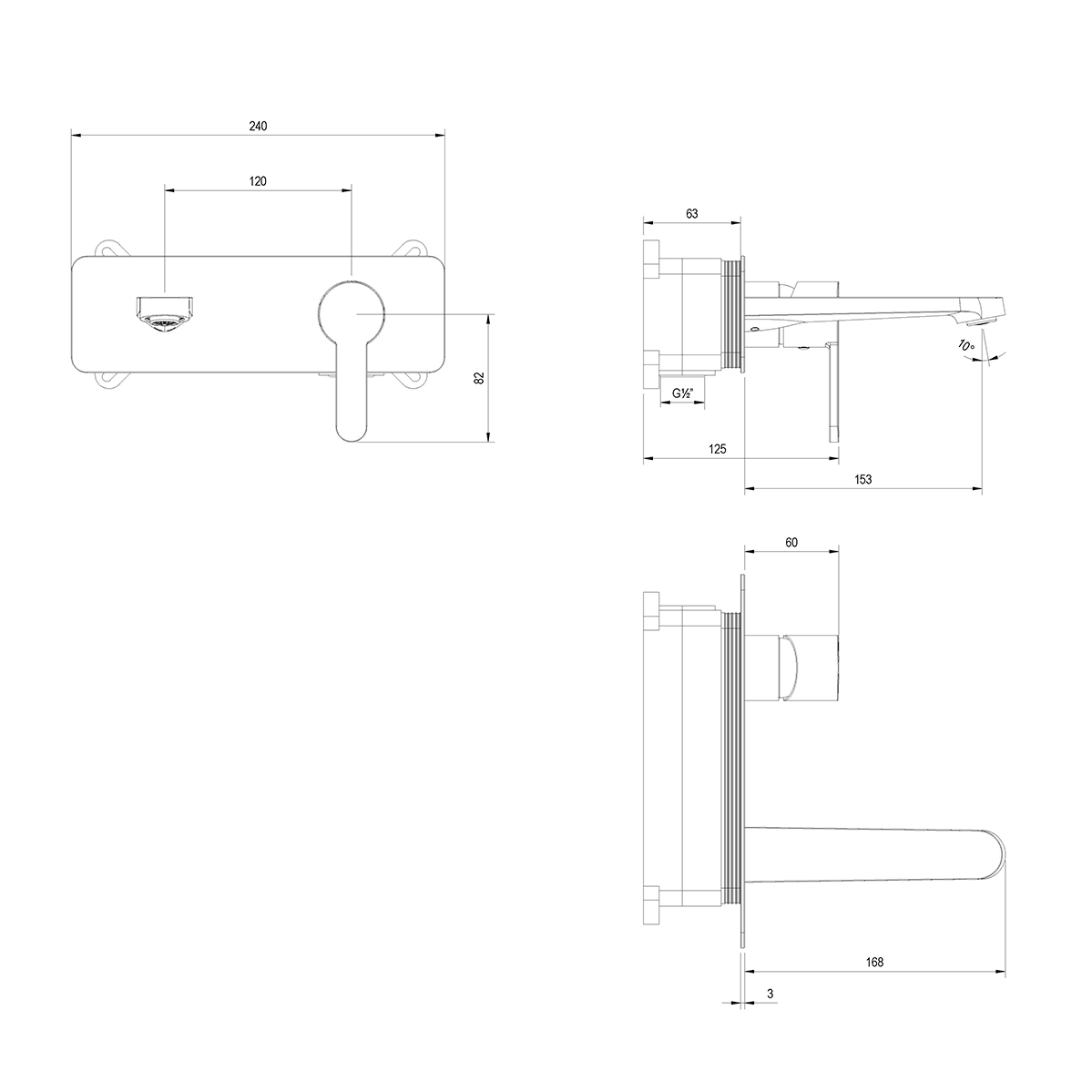 Смеситель Lemark Ladoga для раковины встраиваемый (LMF-0733B-BL) - фото 2