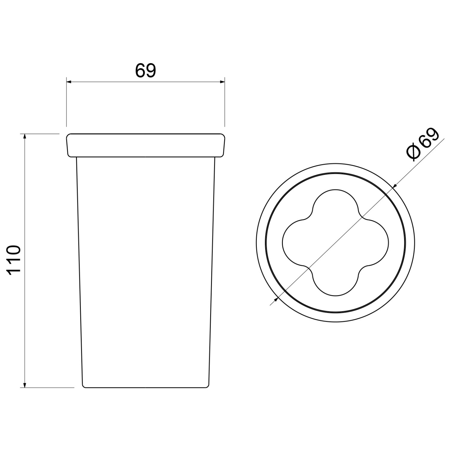 Стакан настольный для зубных щеток Timo Saona черный (13233/03) - фото 3