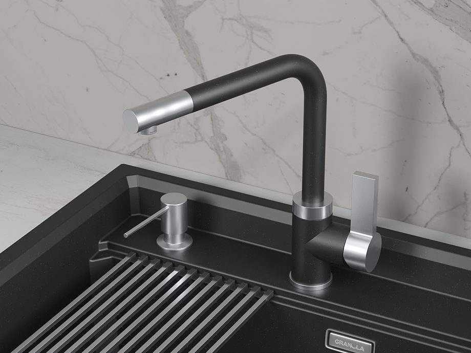 Смеситель для кухни GRANULA (5504, ШВАРЦ) - фото 2