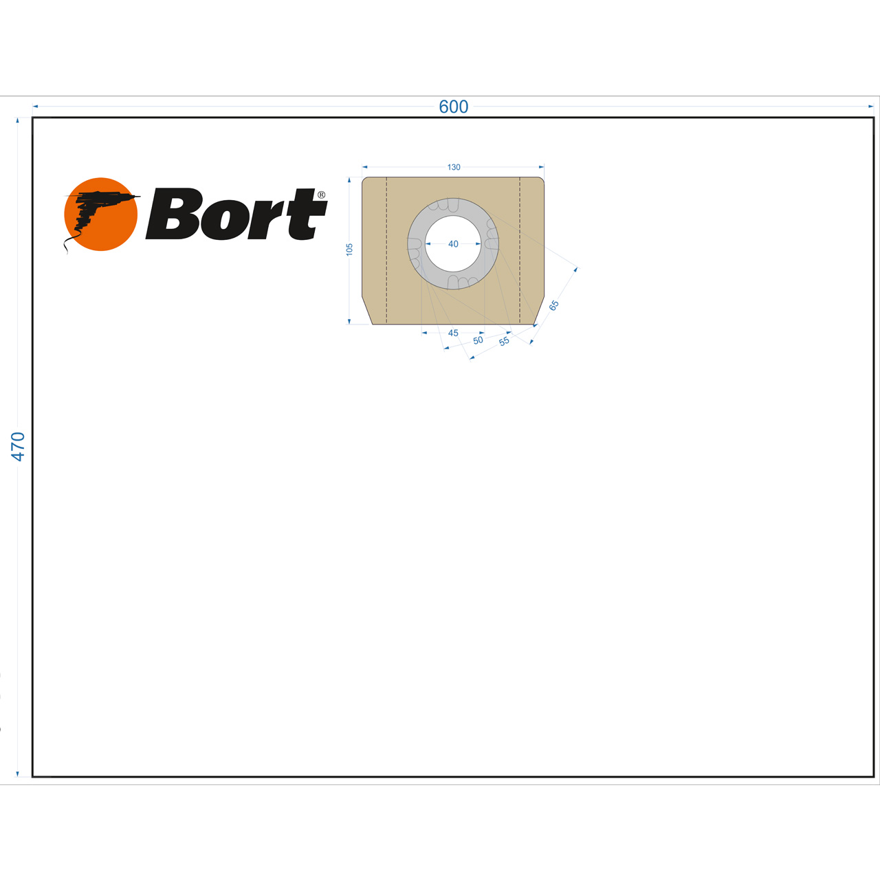 Комплект мешков пылесборных для пылесоса Bort BB-04U (93411409) - фото 1