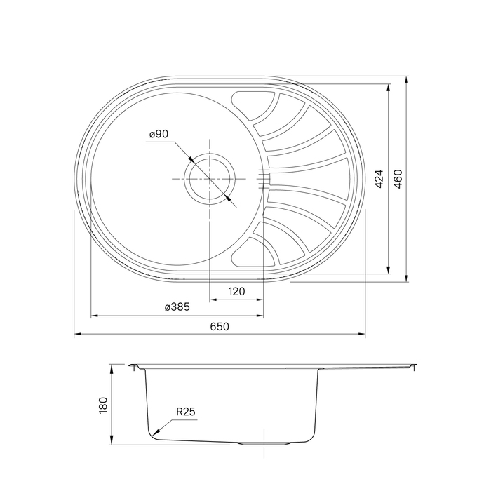 Кухонная мойка IDDIS  650*460, Suno S (SUN65SDi77) - фото 4