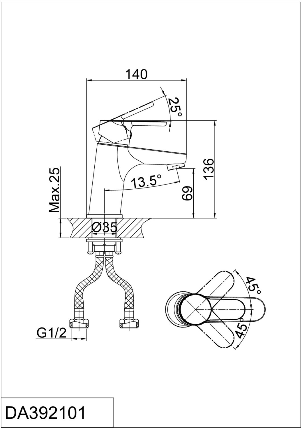 Смеситель для раковины DK Rhein Marx (DA1392101) - фото 7