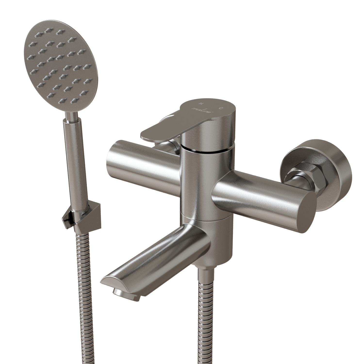 Смеситель для ванны 35k MIXLINE MLSS32-01 "Stainless" нерж. (552272)