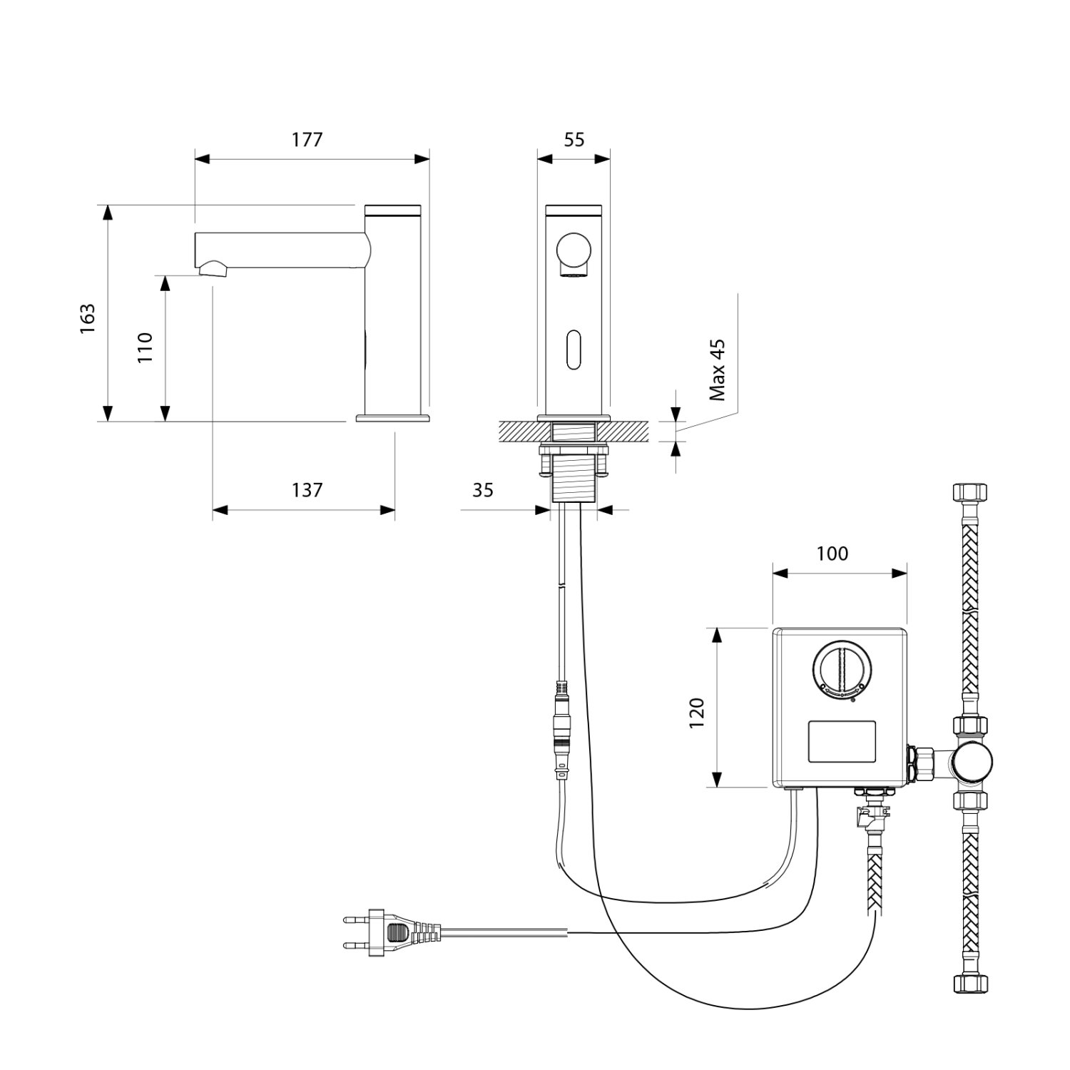 Смеситель для раковины Timo Saona сенсорный, хром (2313/00F) - фото 2