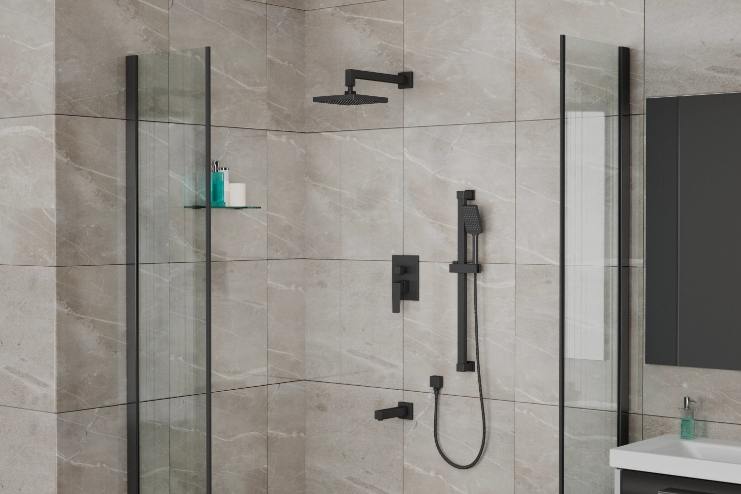 Встроенная душевая система RUSH Thira (TR3635-60Black) - фото 2