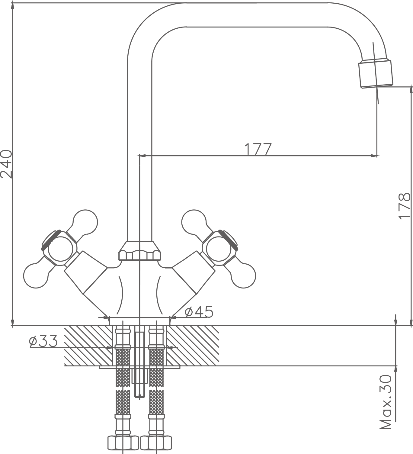 Смеситель для кухни Cron хром (CN4019) - фото 2