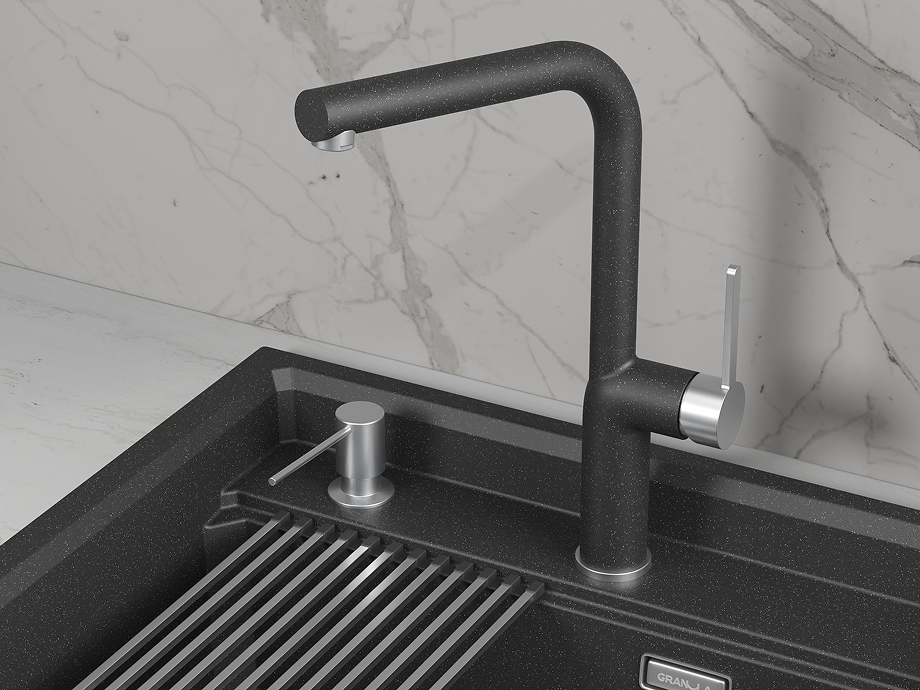 Смеситель для кухни GRANULA (9502, ЧЕРНЫЙ) - фото 2