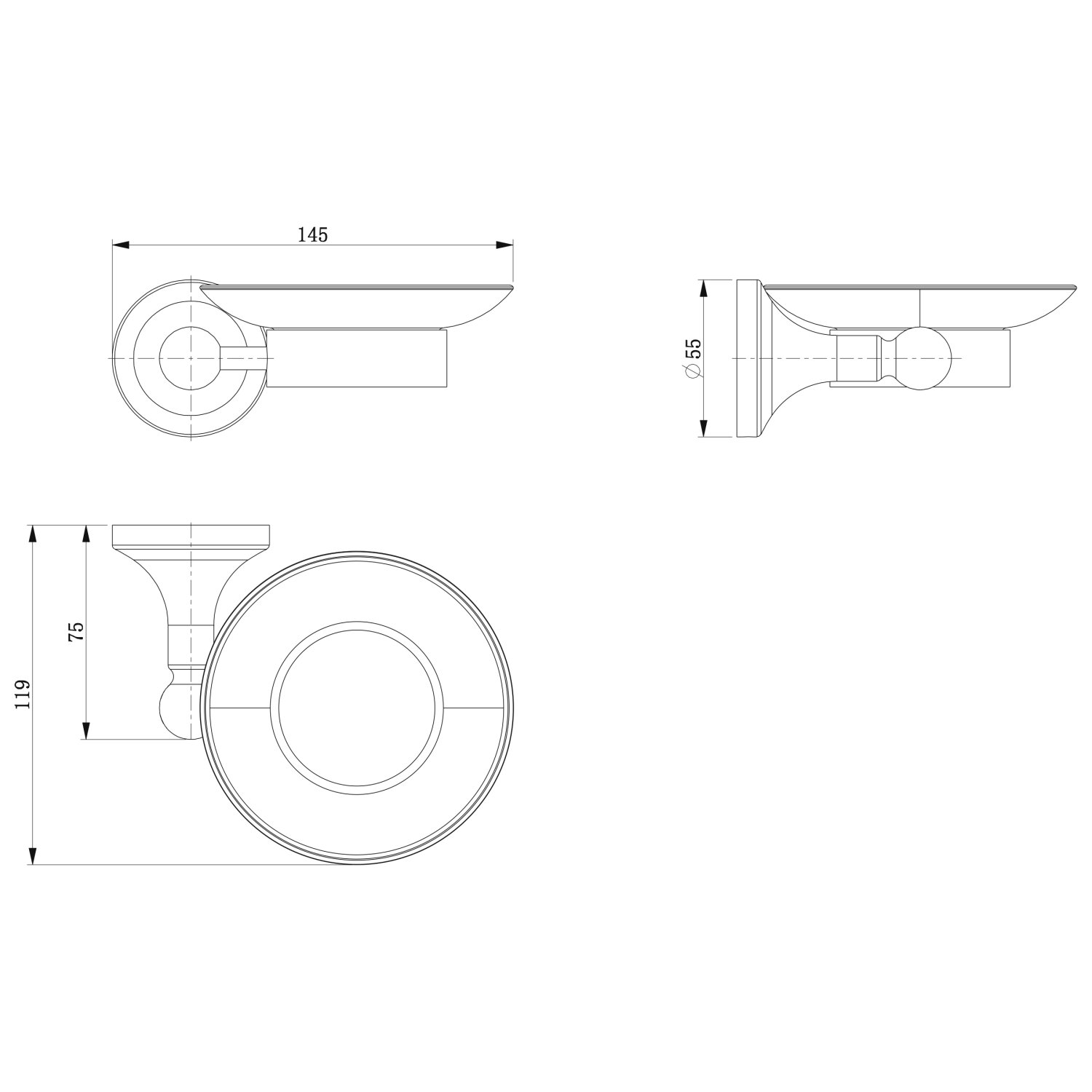 Мыльница Lemark Пушкин (Pushkin) подвесная, сталь, хром (LMA-8631S-C) - фото 2