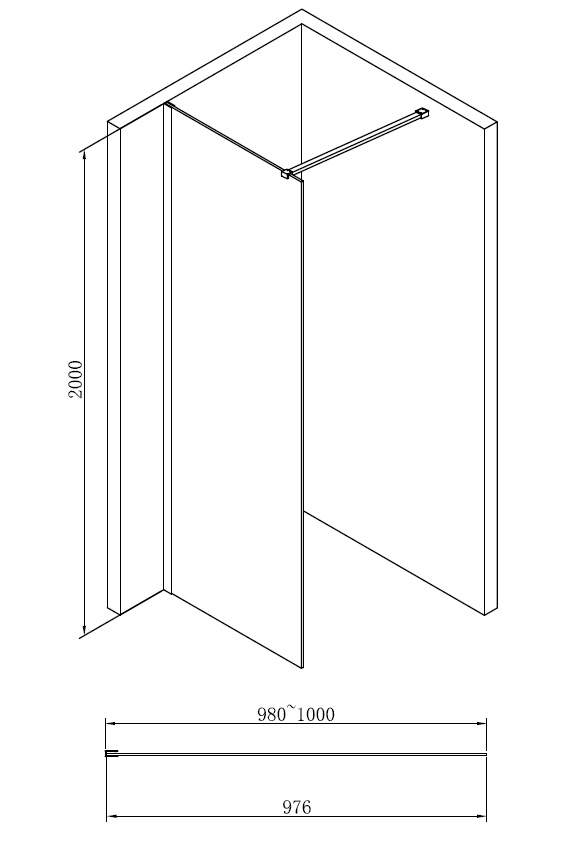 Душевая перегородка ABBER Immer Offen (AG61100B) Душевая перегородка ABBER Immer Offen (AG61100B)