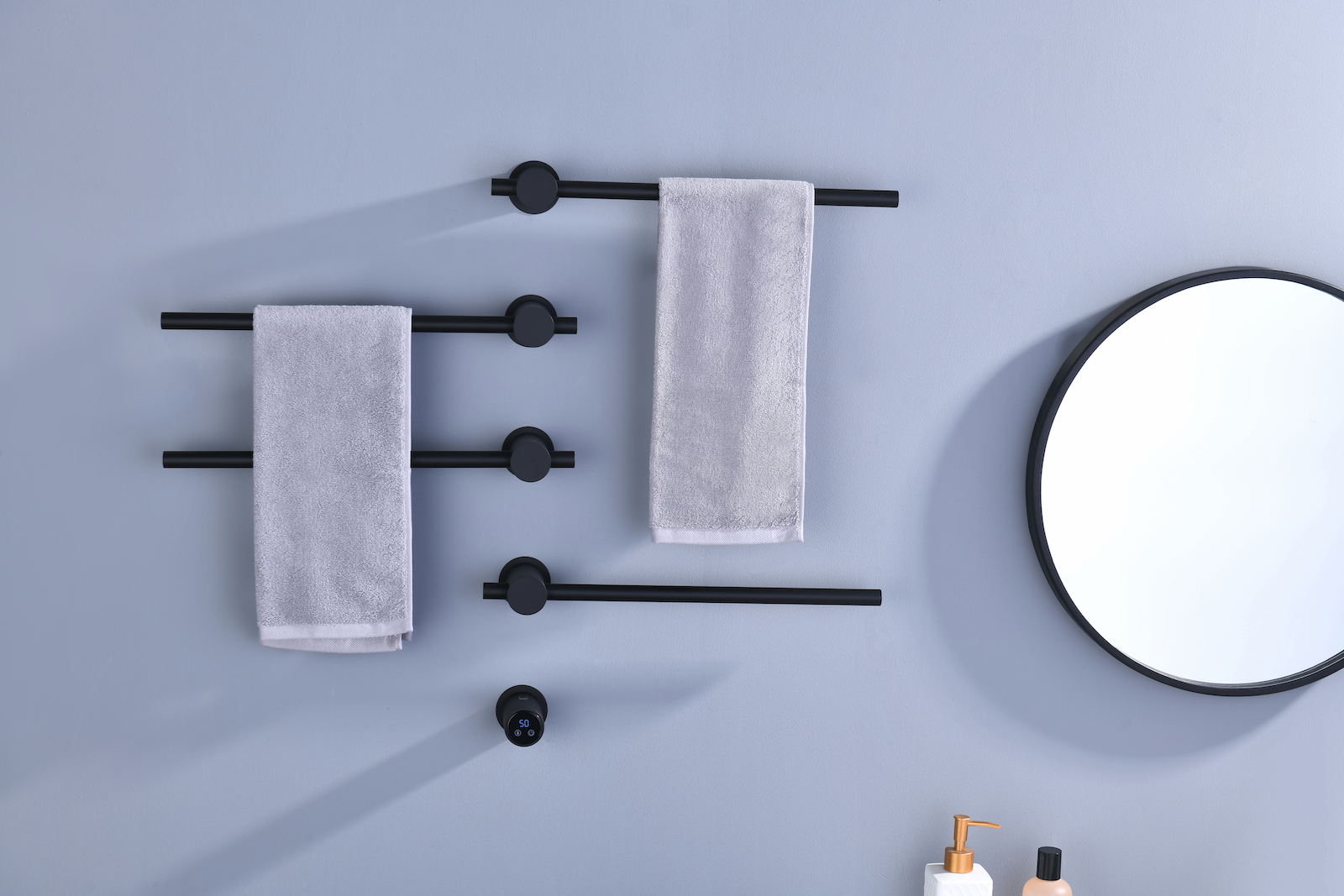 Полотенцесушитель электрический, встроенный Timo Saona черный (040/03SM) - фото 3