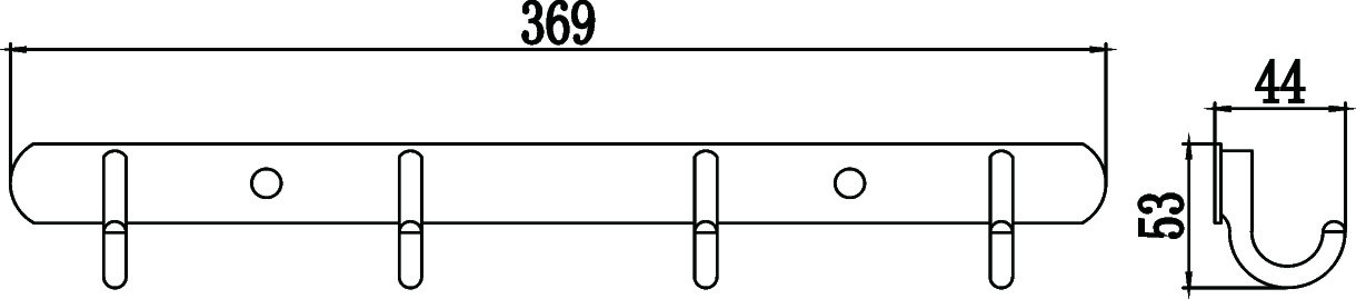 Планка с крючками (4 крючка) Savol (S-001254) в упаковке 2 шт - фото 2