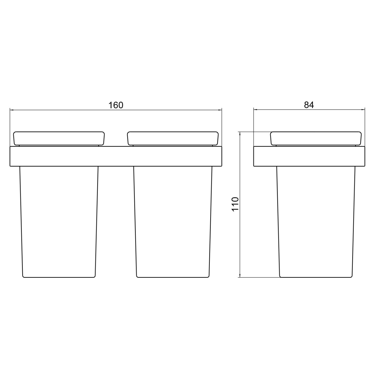 Стакан для зубных щеток двойной Timo Petruma хром (15234/00) - фото 2