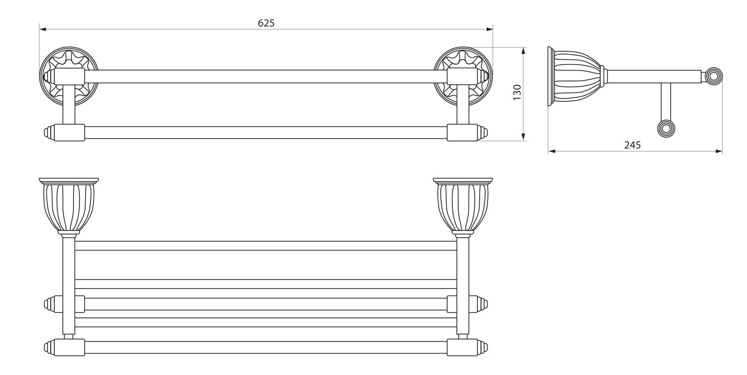 Полка для полотенец 4-ая RUSH Socotra (ST12544) - фото 2