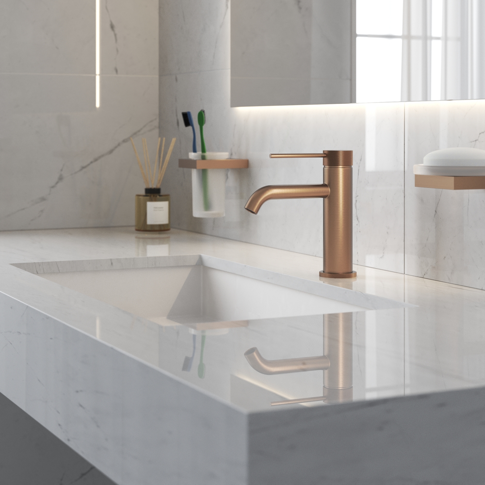 Смеситель для раковины Timo Saona розовое золото (2461/19F) - фото 2