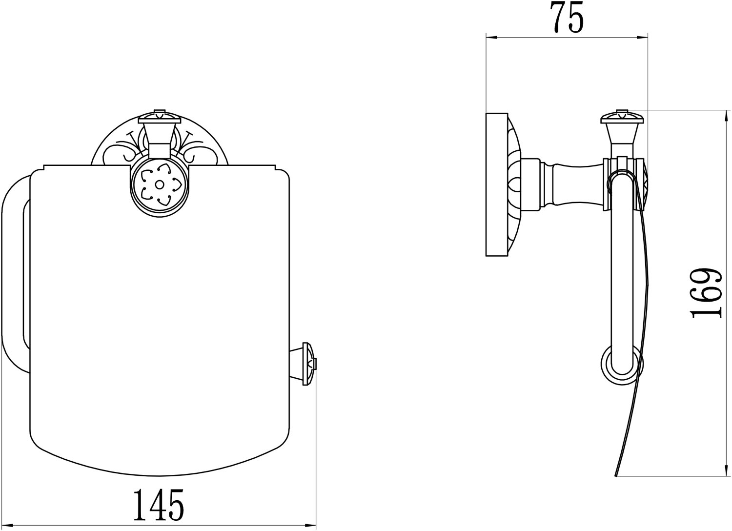 Держатель для туалетной бумаги с крышкой Savol 58b (S-005851B) - фото 2