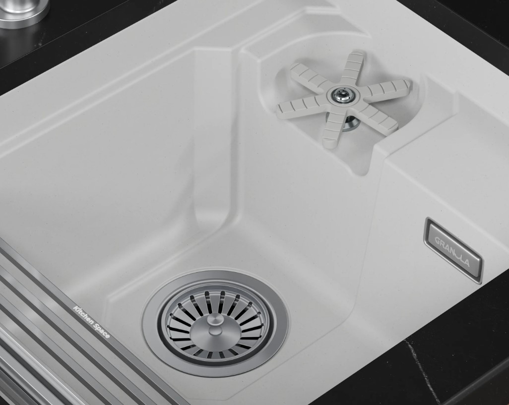 Кухонная мойка GRANULA KITCHEN SPACE RINZER кварц (5505RU, АРКТИК) - фото 4