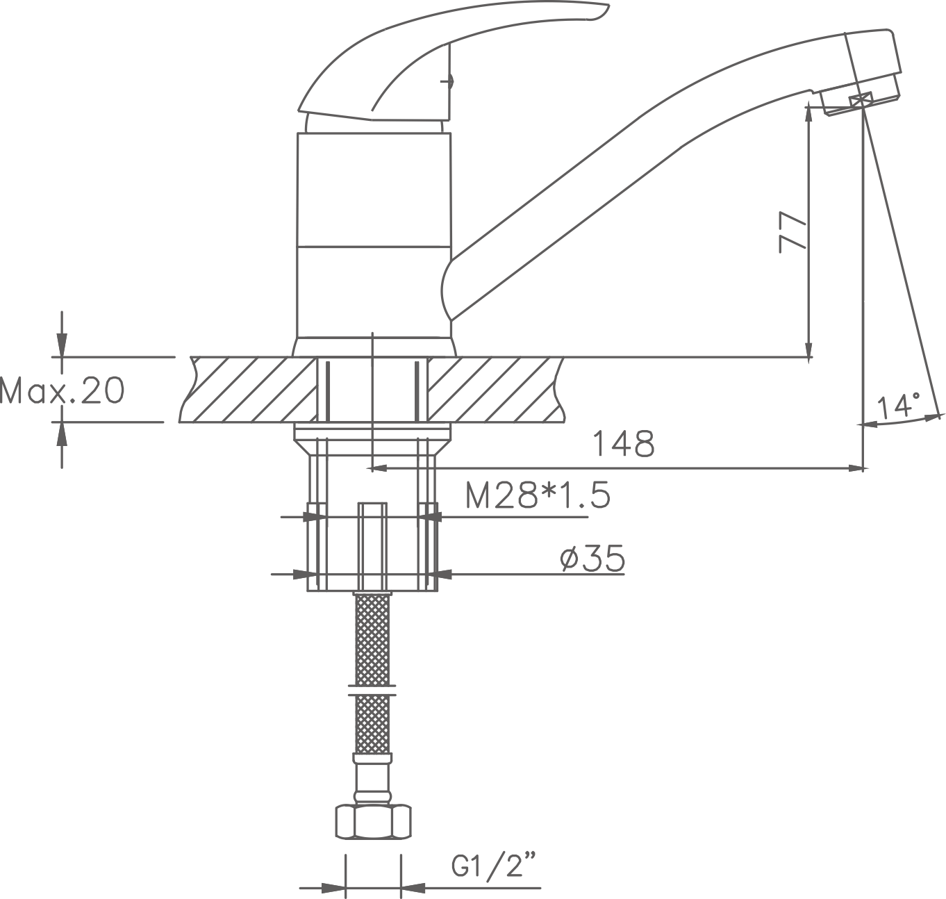 Смеситель для кухни Cron хром (CN4529-2) - фото 2