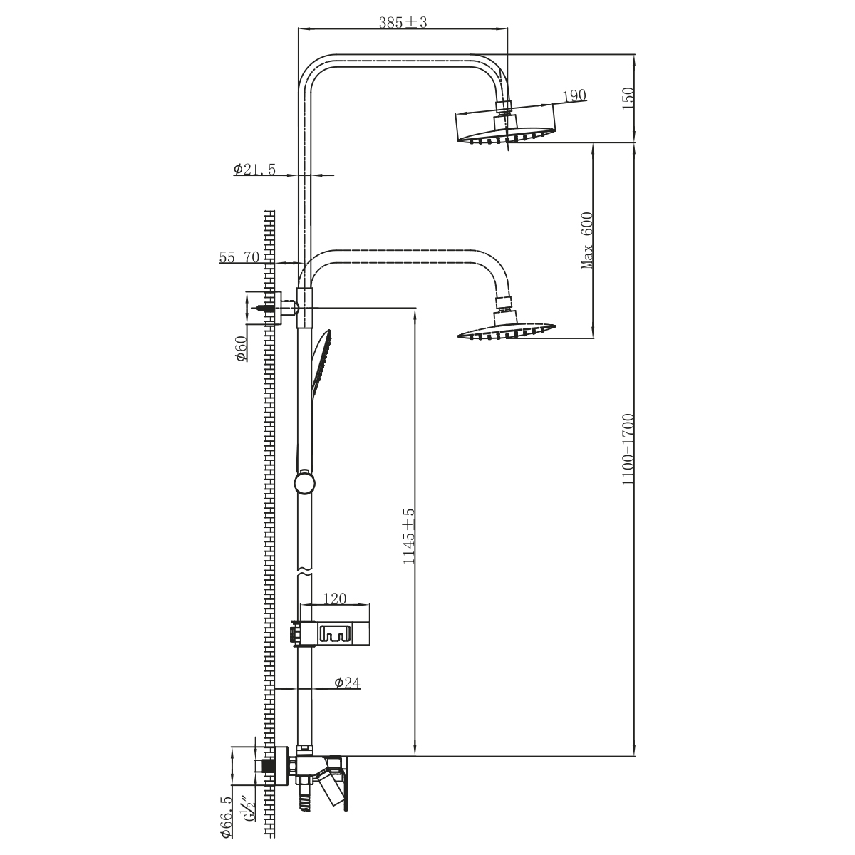 Душевая система Lemark Tropic (LM7002BL) Душевая система Lemark Tropic (LM7002BL) - фото 3