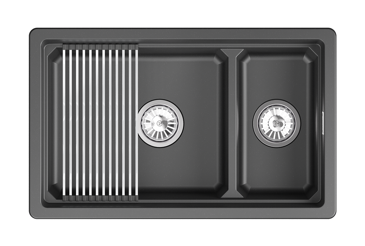 Кухонная мойка GRANULA кварц (7304iU, ШВАРЦ) - фото 1