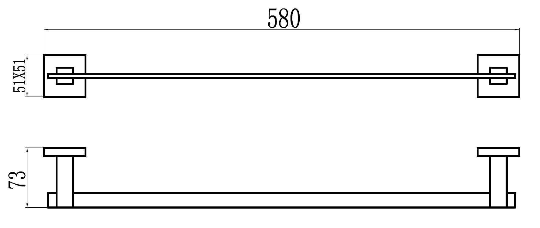 Держатель для полотенец прямой 60 см Savol 65а (S-06524A) - фото 3
