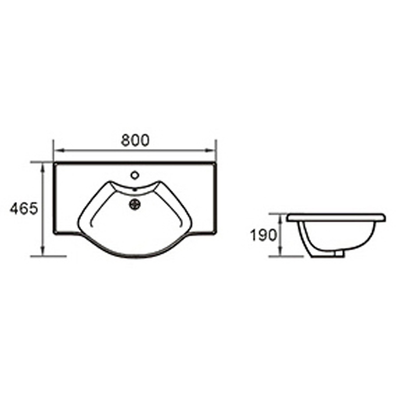 Умывальник RUNO Тау 80 (Taurus 80) (00-00005144) - фото 5