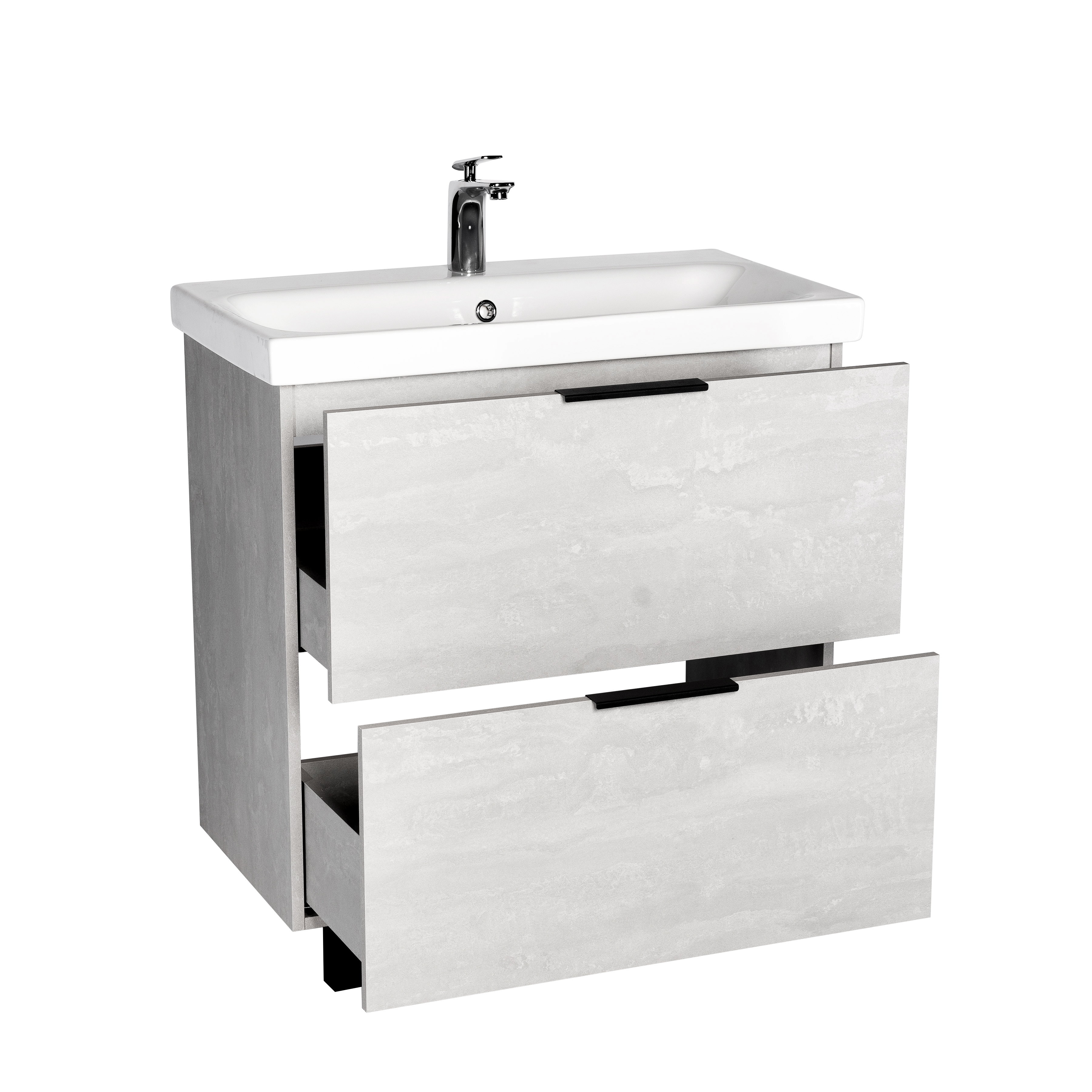 Тумба VIANT "Берлин" MODUO 80 2 ящика цемент 441х766х820 (VBER80MDC-T2Y) - фото 3