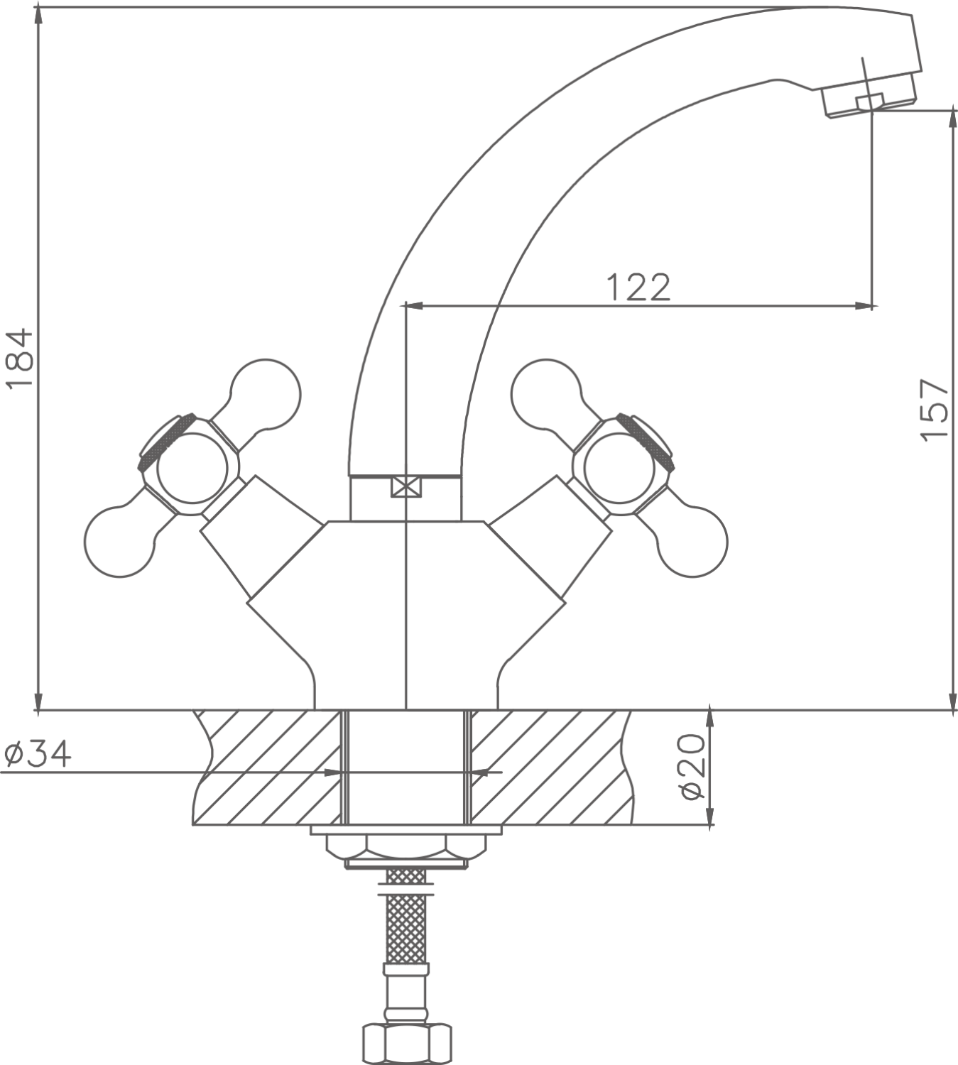 Смеситель для кухни Cron хром (CN1719) - фото 2