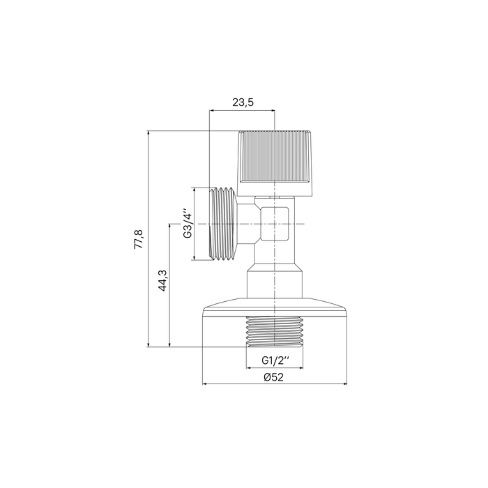 Кран угловой IDDIS Optima Home с отражателем, 1/2; 3/4, шаровой, латунь (910B0P1B4CZ) - фото 3