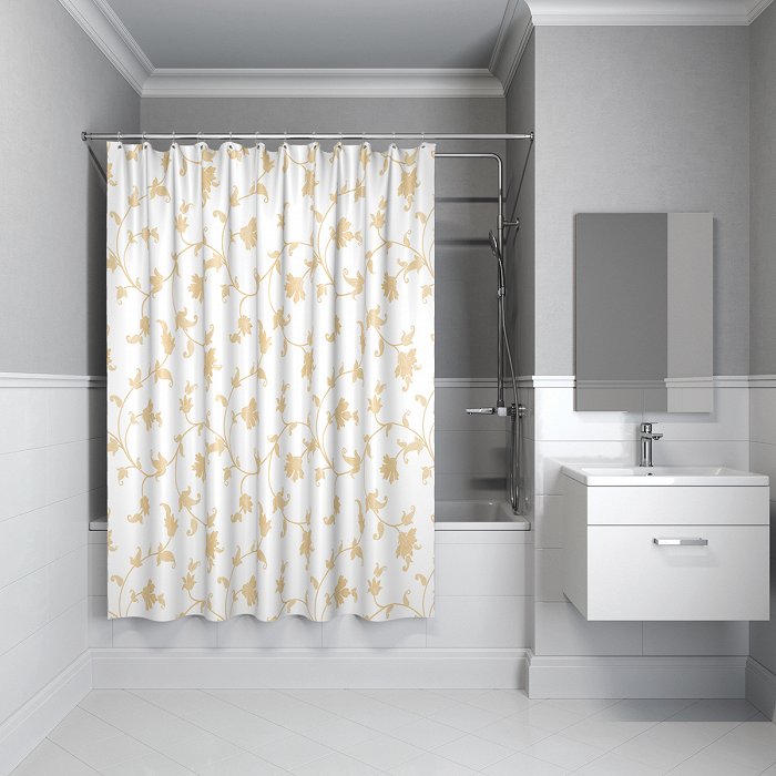 Штора для ванной комнаты IDDIS Elegant 200*200 см elegant gold (SCID131P)
