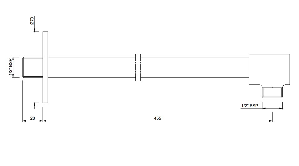 Кронштейн для верхнего душа Jaquar 450 мм, белый матовый (SHA-WHM-49483) - фото 2